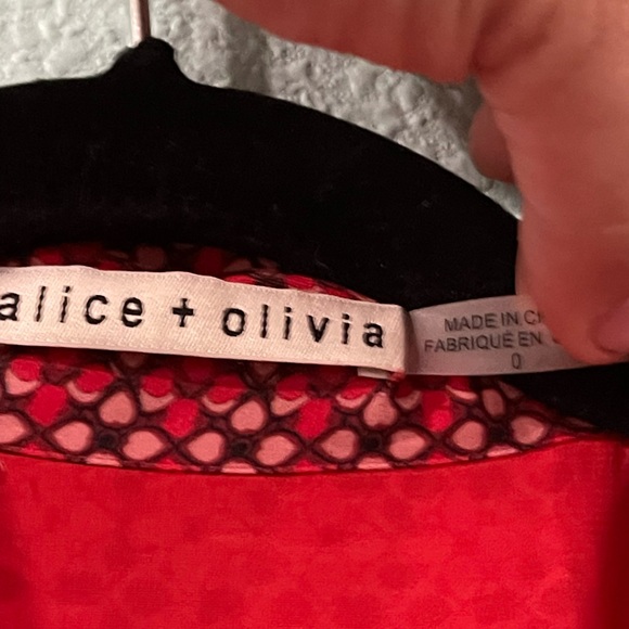 Alice and Olivia Red Abelia Paneled Floral Mini Dress - Picture 3 of 5